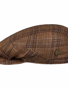 Taverrey Check Driver Flat Cap by - brown - Size: L (58-59 cm) - Balmoral - FashionsVida