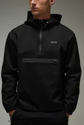 Herren Herren Active Regular Fit Halbreißverschluss Windbreaker Jacke Black Größe Medium