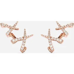 Gold & Roses - Pendiente Trepador de oro y diamantes