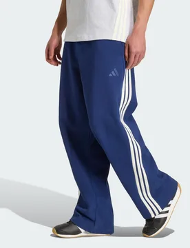 Pantaloni ampi KIT 3-Stripes L Dark Blue / Off White - Adidas - FashionsVida