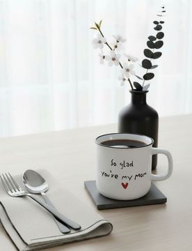 Tazza in ceramica con scritta per la Festa della Mamma - bianco