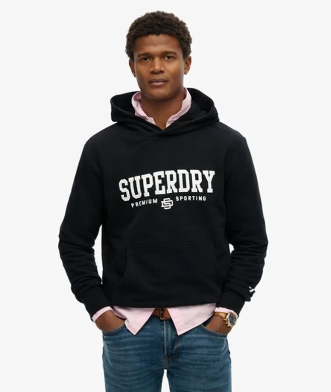 Superdry Herren Core Sport Kapuzenpullover Schwarz - Größe: S - 59.99 - FashionsVida