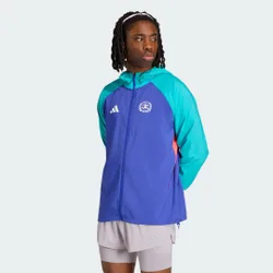 Vienna Marathon Running Jacket L Lucid Blue / Shock Green