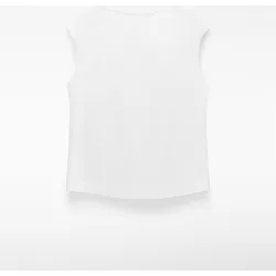 Camiseta de mujer de cuello drapeado en algodón