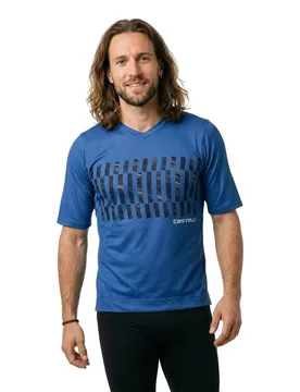 Maglietta A Maniche Corte Trail Tech Blue - Castelli - FashionsVida