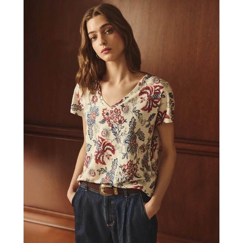 Camiseta de lino de manga corta de mujer - Lloyd's - FashionsVida