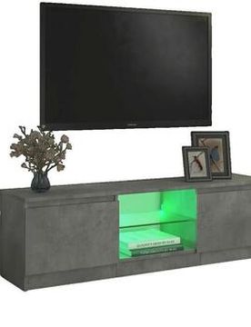 Meuble Tv Avec Lumières Led Gris Béton 120x30x35,5 Cm Einheitsgrösse