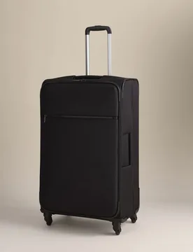 Valletta 4 Wheel Soft Large Suitcase Black - M&S - FashionsVida