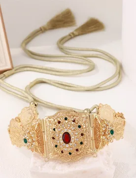 Moroccan Bride Alloy Chatelaine Multi-petal Shaped Lady's Belt Fringed Design Adjustable Length Of The Waist Rope - Aliexpress - FashionsVida