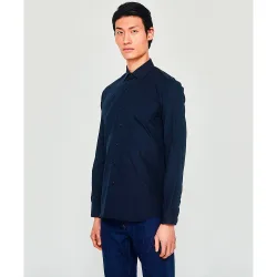 Camisa vestir semi-entallada lisa
