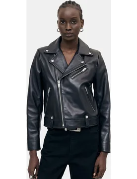 Chaqueta de mujer biker de piel - The Kooples - FashionsVida