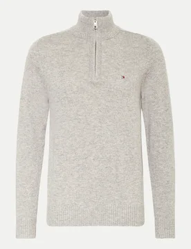 Strickpullover mit Half-Zip Grau L - Tommy hilfiger - FashionsVida