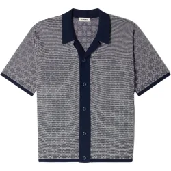 Polo de manga corta de hombre de punto jacquard Square Cross