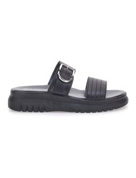 Ciabatte nere in vera pelle Made in Italy 36091926 40
