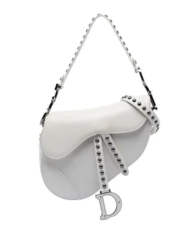 Studded Leather Saddle Bag - Dior - FashionsVida