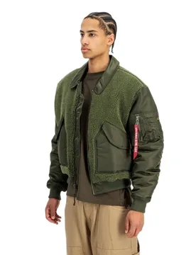 Industries Giacca Bomber Cwu-5/p Teddy Mod Dark Olive L - ALPHA - FashionsVida