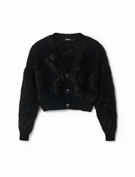 Gilet peluche brillant BLACK XL female - Desigual - FashionsVida