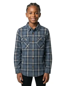 Chemise à Manches Longues Daybreak Flannel Channel Blue L Garçon - Salty Crew - FashionsVida