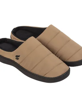 Mens Winter Comfy Slip On Slippers - Green - Size Medium - Heat Holders - FashionsVida