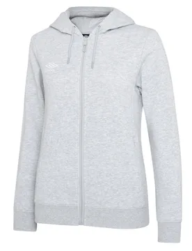 Womens/ladies Club Leisure Full Zip Hoodie (Grey Marl/white) - Light Grey - Size X-Large - Umbro - FashionsVida