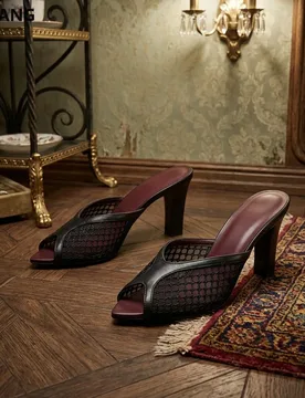 Women's Chunky Heel Open Toe Mules, Retro Mesh Fabric Slip On Sandals, Breathable Summer Casual Flats, Comfortable Non Slip - Aliexpress - FashionsVida