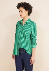 Streifen Hemdbluse female Grün