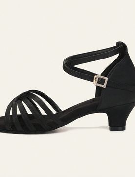 Zapatos de baile latino para mujer, sandalias de baile de tacón bajo, zapatos de baile social, zapatos de baile para principiantes