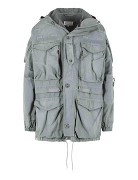 Parka in misto cotone grigio