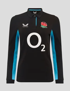 Women’s England Rugby Alternate Classic Long Sleeve Shirt – Caviar CAVIAR/SWIM CAP 10 female - Castore - FashionsVida