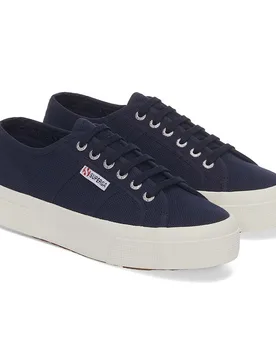 Unisex Womens/ladies 2740 Lace Up Platforms (Navy/avorio) - Size Uk 8 - Superga - FashionsVida