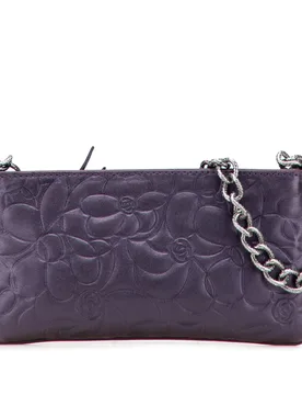 Embossed Lambskin Camellia Chain Pochette - Chanel - FashionsVida