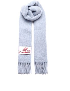Sciarpa in alpaca garzata azzurra