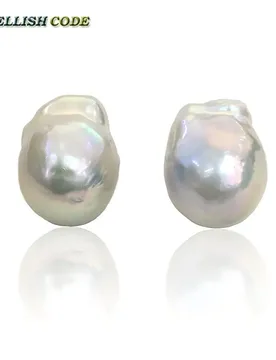Baroque Pearl Stud Earrings White Lustrous Tissue Nucleated Style Fire Ball Pear Shape Natural Freshwater Special - Aliexpress - FashionsVida