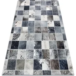 Teppiche Teppich Patchwork 21716 Grau - Rindsleder 120x170 Cm 120x170 Cm