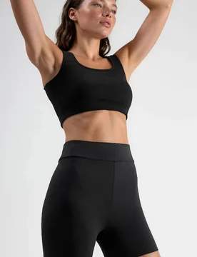 Womens High Waist Biker Shorts - Black - Size Large - Hiccup - FashionsVida