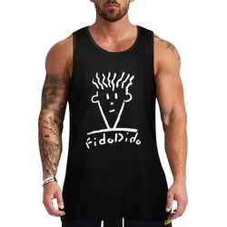 Fido Dido Face Tank Top Basic Layering Tank Top Soft Cotton Sleeveless Shirt