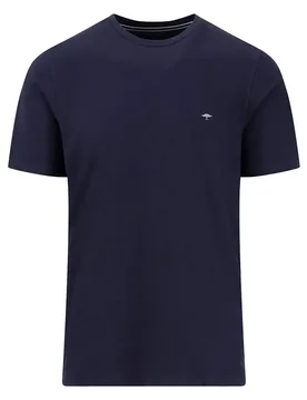 Maglietta A Maniche Corte Basic Premium Cotton Navy M - Fynch Hatton - FashionsVida