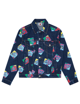 Running Dog Tile Denim Trucker Jacket