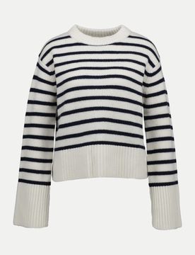 Gestreifter Strickpullover aus Woll-Kaschmir-Mix Mehrfarbig 44