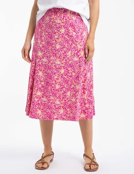 Romaro Womens Printed Jersey Midi Skirt - - Size: 22 - Weird Fish - FashionsVida
