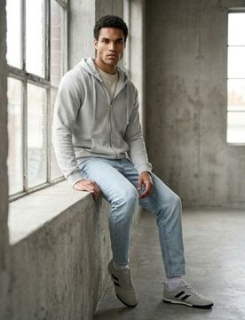 Top da jogging con zip e cappuccio - nude