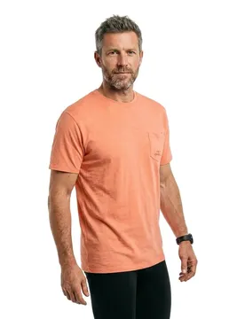 T-shirt à Manches Courtes Slub Chest Pocket Funky Peach L