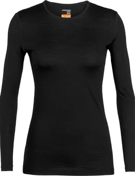 Merinowolle – Erste Schichten – Frau W Merino 200 Oasis LS Crewe W Merino 200 Oasis LS Crewe Black für Damen aus Wolle - Icebreaker - FashionsVida