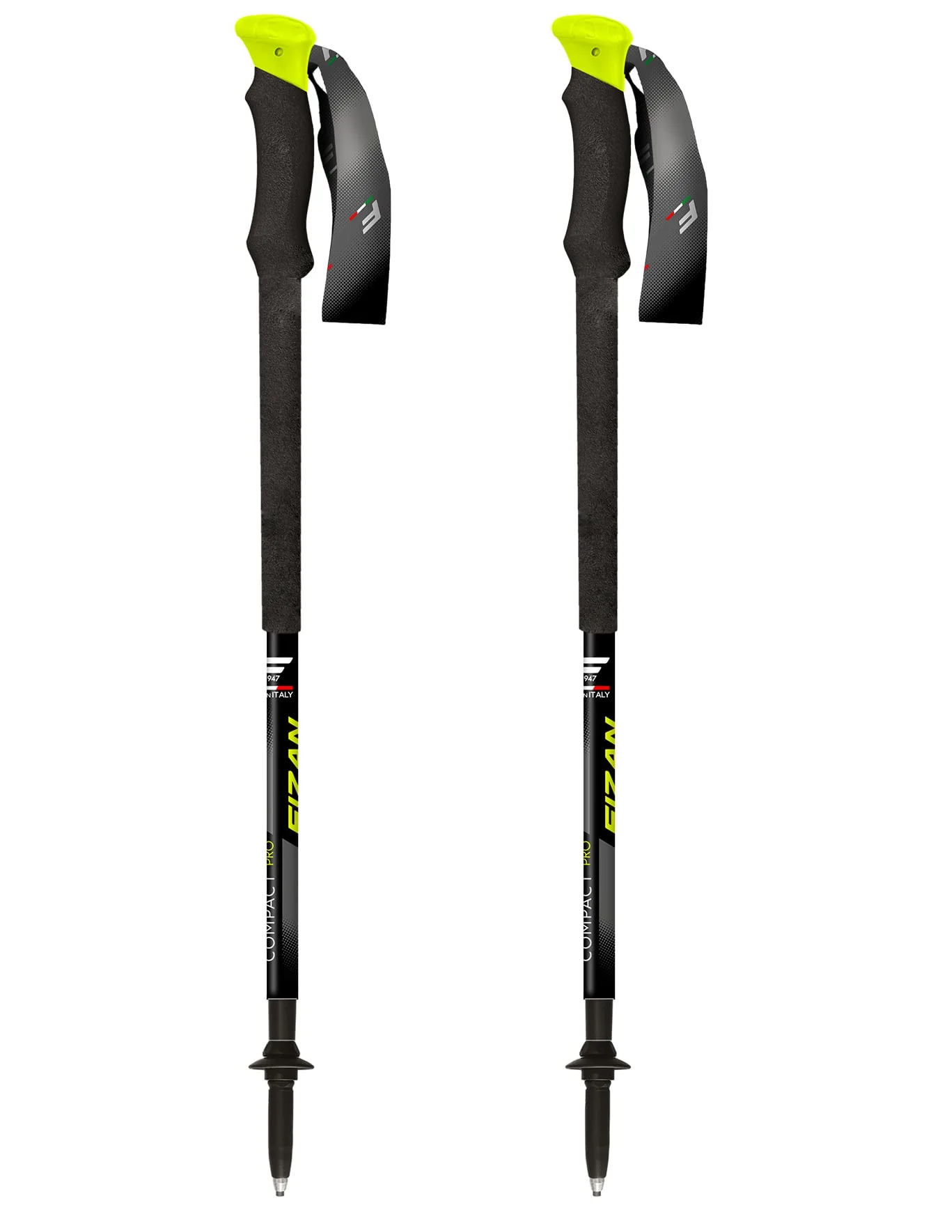 Bâtons de trekking - Compact Pro Yellow en Aluminium - Jaune - Fizan - FashionsVida