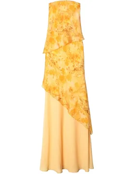 Vestido largo palabra de honor con diseño de tres capas - The-Are - FashionsVida