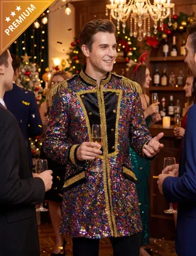 Pailletten Sakko Herren Buntes Luxus Sakko für Events - male - Wilbers Karnaval BV - FashionsVida
