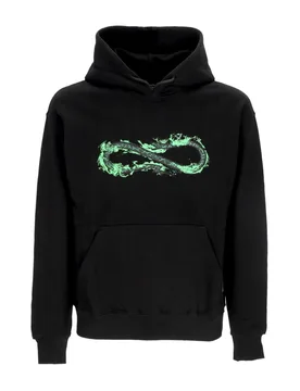 Felpa Cappuccio Uomo Logo Fire Hoodie Black - Propaganda - FashionsVida