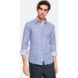Camisa de lino de hombre classic con estampado en color