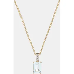 Colgante de oro, diamantes y aguamarina