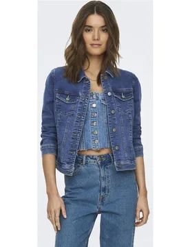 Cazadora vaquera de mujer con cierre de botones - Only - FashionsVida